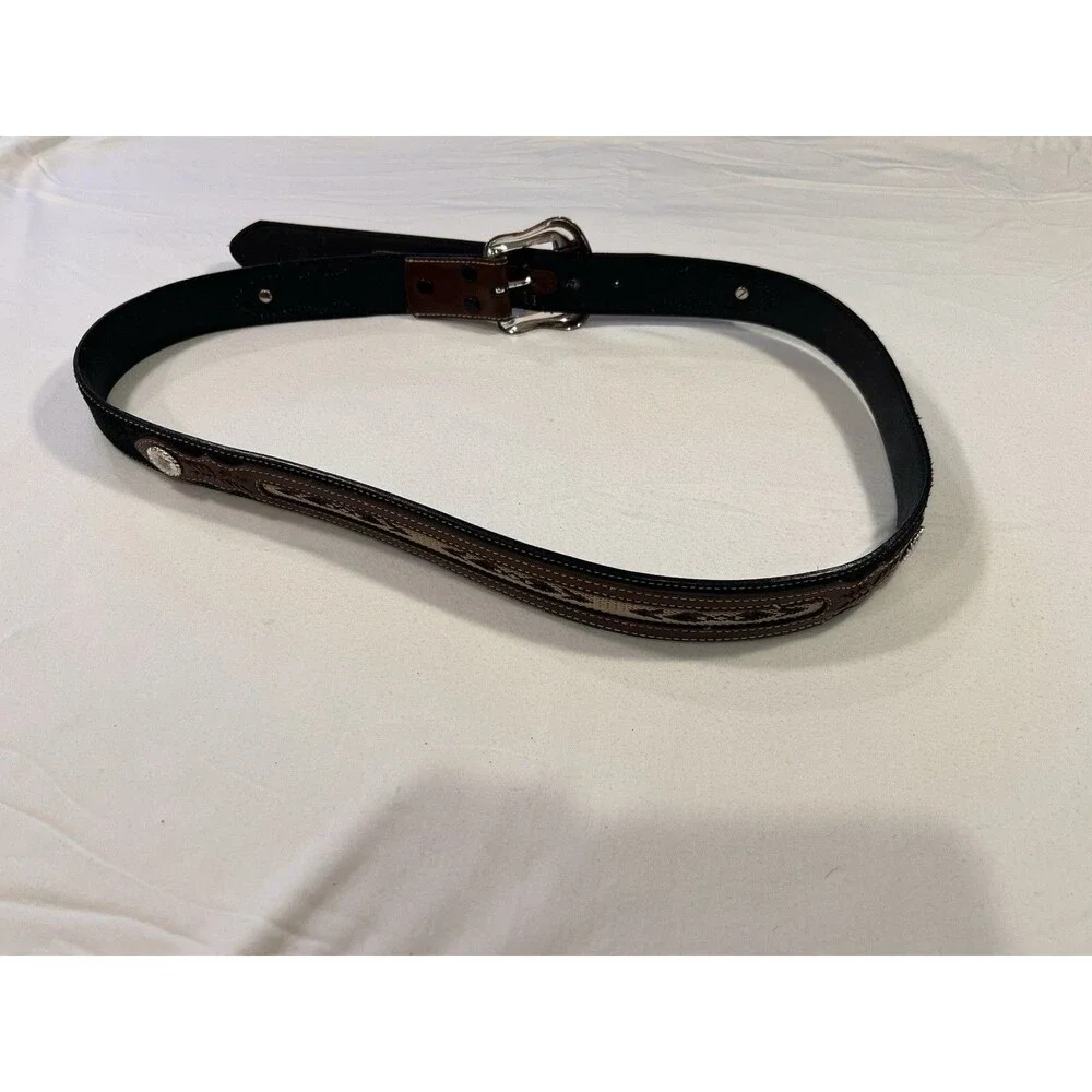 Nocona Genuine Leather Western Belt 46 Distressed